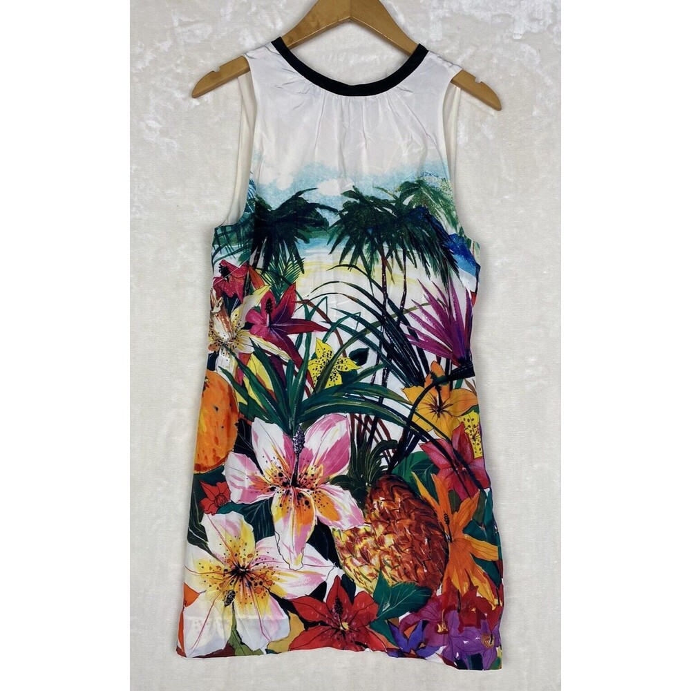 Juicy Couture Women's Sleeveless Tropical Print 100% Silk Mini Dress Size 6